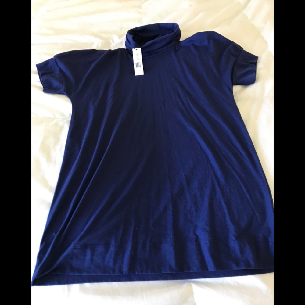 Theory dark blue short sleeve turtleneck